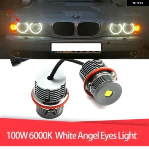 100W エンジェルアイズ LED マーカーライト バルブ BMW E39 E81 E82 E87 E88 X5 E53 E60 E61 E63 E64 X3 E83 交換用