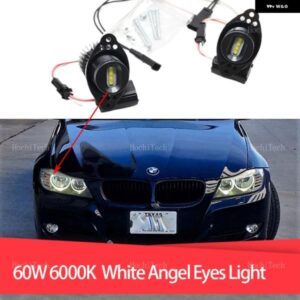 60W LED 車用エンジェルアイ マーカーライト 電球 BMW 3シリーズ E90 E91 LCI ハロゲン 2009 2010 2011