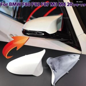 2Xホワイトルック スタイル ミラー カバー Mルックミラー カバー オーバーレイシェルケース BMW M2 F87 M3 F80 M4 F82 2014-2019 左ハンドル