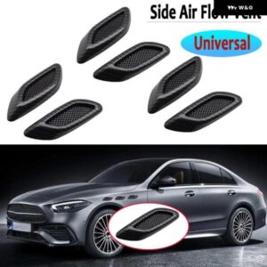 6個 汎用 エアフロー バンパー サイドベント カーフロントフードスポイラー ドアカバー トリム ステッカー 車体 外装 アクセサリー