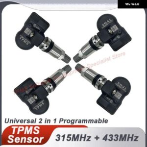 4個 TPMS センサー 315MHZ 433MHZ 汎用 2 IN 1 プログラム可能な元センサー AUTEI タイヤエア圧システム カスタムパーツ アクセサリー 交換