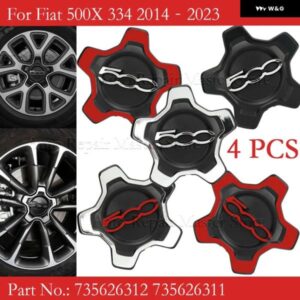 4個 ホイールハブセンターキャップカバー 735626312 735626311 ホイールセンターハブキャップ交換用フィアット 500X 334 2014-2023 カスタ