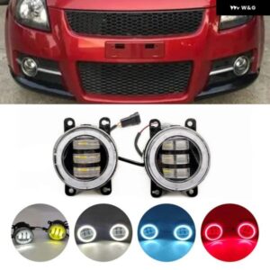 フォグライト アセンブリ LED レンズエンジェルアイデイタイムランニングランプ DRL スズキ ジムニーグランドビターラスイフトスプラッシュ