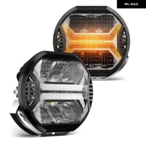 超高輝度オフロードスポットワークライト 12V 24V LED ライト バー 6000K DRL ホワイトアンバーライト車 SUV 4X4 ボート ATV LED ヘッドライ