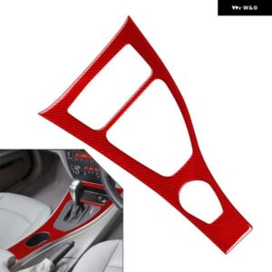 オートセンター コンソール パネル ステッカー カバー ギアシフトトリム RHD BMW 3シリーズE90 05-07カーボンレッド カスタムパーツ アクセ