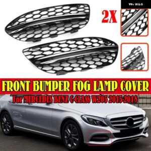 2個 フロントバンパー グリル フォグライト カバー メルセデスベンツ C クラス W205 C250 C300 C350 2015-18 カスタムパーツ アクセサリー