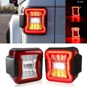 車用LED テールライト ジープ ラングラー JL 2018-2024 リアブレーキランプ ウィンカー リバースライト DRL 2個