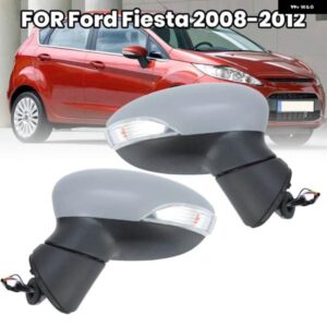 6ピンサイドドアミラー アセンブリ フォード フィエスタMK7 2008-2012プライマー8穴ソケット マニュアル 折りたたみ 式ウィングミラー カーアクセサリー