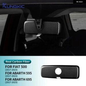リアルハードカーボン フィアット 500 アバルト 595 695 2017-23 LHD RHD 車内バックミラー カバー