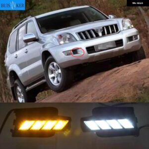 DRL トヨタ プラド 120 ランドクルーザー LC120 FJ120 GRJ120 2003-09 LED デイタイム ランニングライト フォグランプ