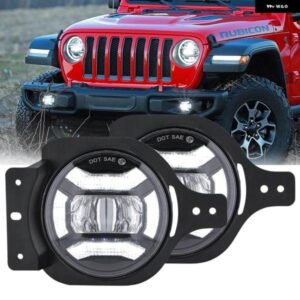30W LED フォグランプ 穴 付きDRL ジープ ラングラー JKU JK 07-17 オフロード フォグランプ ジープ JL JKU ルビコン サハラ 18-21+