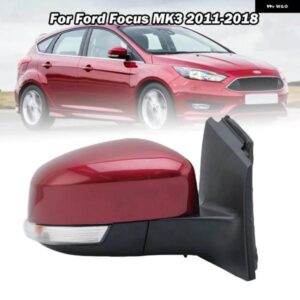 ドアバックミラー アセンブリ フォード フォーカス MK3 2011-2018 ユーロキャンディレッドワインレッド ヒーター付きウィングバックミラー カーアクセサリー
