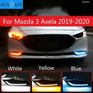 マツダ 3 アクセラ 2019 2020 LED デイタイム ランニングライト 防水 12V イエロー ウィンカー インジケーター ライト バンパー ランプ LED DRL