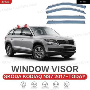 シュコダ コディアック NS7 RS 2017-24 ウィンドウ バイザー スモークデフレクター オーニング ベントカバー プロテクター