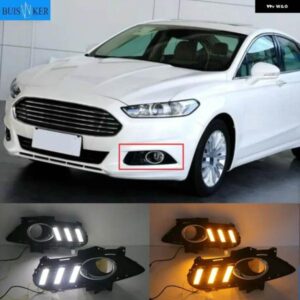 フォード モンデオ フュージョン 2013-16 イエロー ウィンカーリレー 防水 車用 DRL ランプ LED デイタイム ランニングライト