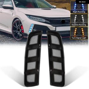 1セット LED デイタイム ランニング フォグライト ダイナミックターン DRL ホンダ シビック タイプ R 2017-2021 車用 LED DRL デイタイム ランニングライト
