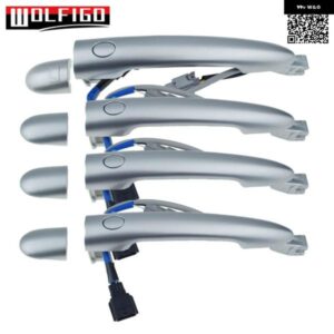 4PCS スムース シルバー アウトサイド ドアハンドル スマートエントリー LH RH ルノー コレオス 2009-18 エスパス IV 80611-JZ00 80647-JY01A 80640-JY01A