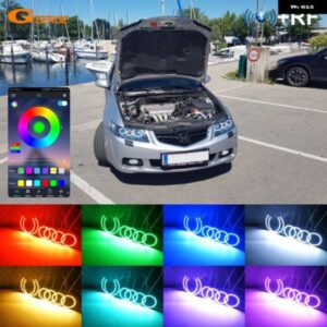 ホンダ アコード CL7 CL8 CL9 CM2 ACURA TSX CL RFリモートBLUETOOTHアプリマルチカラー超高輝度RGB LEDエンジェルアイキット ハローリング