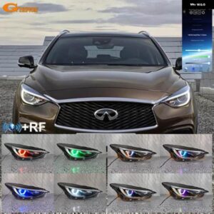 インフィニティ QX30 Q30 H15 2017 2018 2019 BLUETOOTH対応アプリ 超高輝度マルチカラーRGB LEDエンジェルアイ ヘックスハローリング