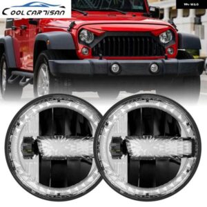 7インチウィンカーラウンド ヘッドライト 車 ジープ バイク クリスタルレンズ ライトハウス ハーレー ソフテイル スリムファットボーイデビッドソンパーツ