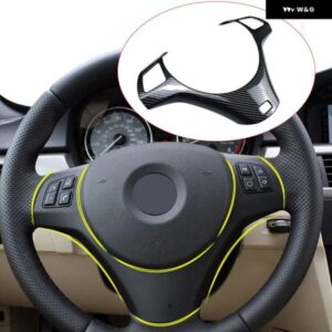 車用 ステアリングホイール 装飾 フレーム モールディング ステッカー ストリップ BMW 3シリーズ E90 E91 E92 E93 2005-2012 カーボン トリム カバー