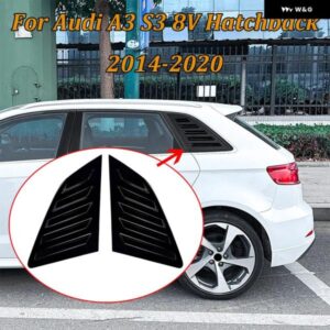 車側リアウィンドウルーバーペーストタイプ適合アウディ A3 S3 8V ハッチバック 2014-2020光沢ブラックABS素材パーツ