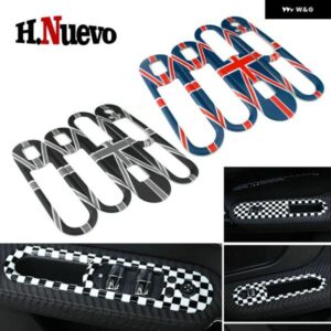 4枚入り 車内ドア窓リフト パネル カバー ステッカー MINI COOPER F60 COUNTRYMAN F54 CLUBMAN 車アクセサリー