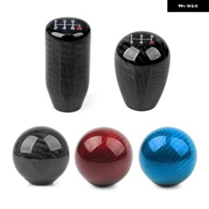 5/6速カーボン スタイル ギア シフト ノブ 汎用 シェイプ マニュアル トランス ミッション シフター レバー ノブ8MM 10MM 12MM