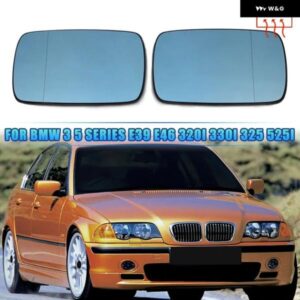 1PCS 車サイドヒーター付きミラー ガラスバックミラー レンズ 左/右 BMW 3シリーズ E46 1998-2006