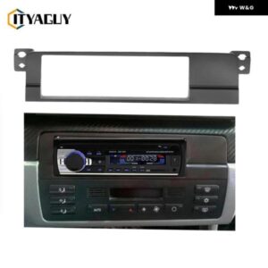 1DIN カー ラジオ フレーム BMW 3シリーズ E46 1998-2005 オーディオ DVDプレーヤー パネル ダッシュ マウント トリム キット フェイシア ベゼル カバー