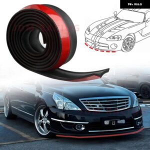 2.5M ブラック 汎用 フロント バンパー スポイラー リップ カー バンパー リップ プロテクション ステッカー カー フロント バンパー リップ ゴム カー バン