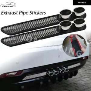1組 汎用 ABS ゴム 車 オート スタイリング フェイク 装飾 ベント グリッド マフラー パイプ 粘着テープ 車テールカスタム