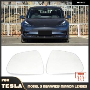 1ペアサイドバックミラー ガラスレンズ テスラ モデル3 2018 - 21広角ビューアンチグレアモデル3
