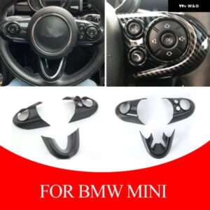3個 カーボン ステアリングホイール トリム カバー MINI COOPER F54 F55 F56 F57 F60 自動車内装 装飾 カーアクセサリー