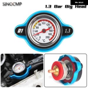 1個 車用サーモスタットゲージ ラジエーター キャップ 1.3バール ビッグヘッド水温計 車用 汎用 ウォータータンク ラジエーター キャップカバー