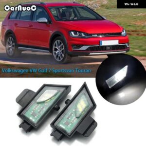 1ペアホワイトLEDサイドミラー 下パドルライトVW ゴルフ VII MK7バリアント2013 - 19カーアクセサリー