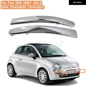 1ペア クローム フロント バンパー ロア モールディング トリム フィアット 500 2007-2015 735455056 735455057 フロント バンパー ロア トリム