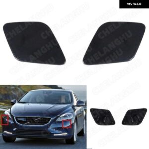 1ペア フロント ヘッドライト ウォッシャーリフト シリンダー スプレーノズルジェットクリーナー カバー ボルボ V40 2014 2015 2016