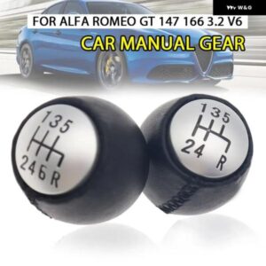 5/6速車用オート マニュアル ギア シフト ノブ PUレザー レバー シフター ハンドボールラウンド 55347088 アルファロメオ GT 147 166 3.2 V6