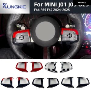 車 ステアリングホイール ボタン パネル カバー 車 ステッカー ミニカントリーマンU25 F65 F66 F67クーパーE SE J01 J05 2024 2025アクセサリー