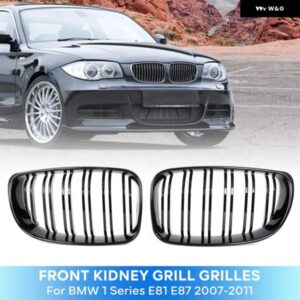BMW 1シリーズ E81 E82 E87 E88 2011-2017 グロスブラック フロント バンパー グリル キドニー レーシング グリル グリル フード メッシュネット
