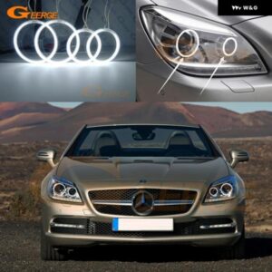 メルセデス ベンツ SLK クラス R172 2011-2015 フェイスリフト前 キセノン ヘッドライト 超高輝度CCFLエンジェルアイキット ハローリング