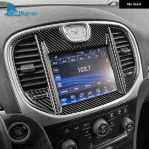 クライスラー 300 300C 2011 - 14 リアルソフトカーボン ステッカー LHD RHD 車用 セントラ ル コントロール スクリーン パネル アクセサリー