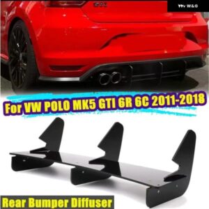車用リア バンパー ディフューザー フラッグスポイラー スプリッター フォルクスワーゲン VW ポロ MK5 GTI 2ドア 4ドア フェイスリフトアクセサリー