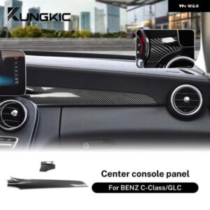 ABSカーボン メルセデス ベンツ C クラス W205 C180 C200 GLC X253 2015-2021センター コンソール ダッシュボード トリム カバー カーアクセサリー