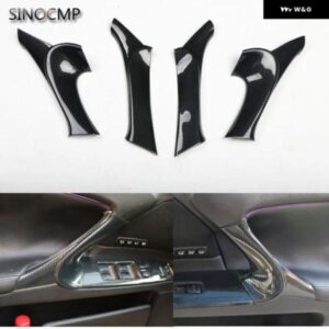 4個 インテリア ドア アームレスト パネル トリム カーボン レクサス IS F 250 350 2006-2013 車内 ドアハンドル プル トリム カバー