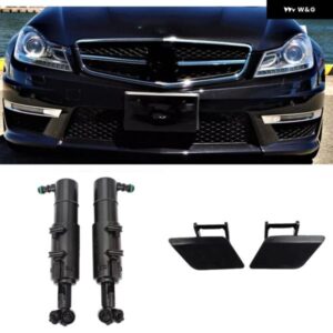 4個 ヘッドライト ウォッシャー ノズル シリンダー リフト+キャップ メルセデス ベンツ W204 C350 C63AMG A2048602747 A2048602847 A2048804224