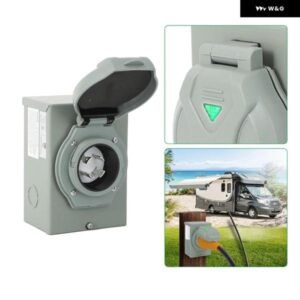 30アンペア ジェネレーター 電源入力 ボックス NEMA L14-30P 4ピン ジェネレーター コード 125/250ボルト 7500ワット 耐候性 屋外使用