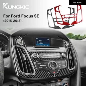 カーセンター コンソール パネル フォード フォーカス SE RS ST エコブースト 2015 - 18 LHD RHD リアルソフトカーボン ステッカー アクセサリー