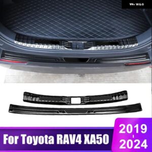 トヨタ RAV4 XA50 2019 - 24 ハイブリッドカー トランク インナーガードリア バンパー プレートカバー ステンレス アクセサリー